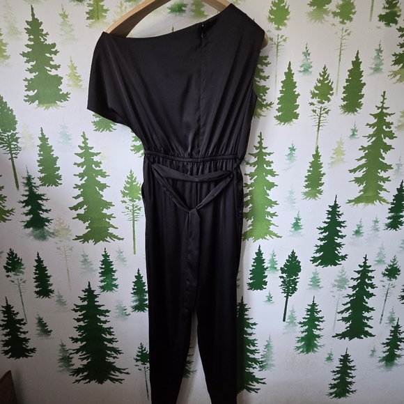 BOLD elements Black Satin Jumpsuit - Picture 2 of 10